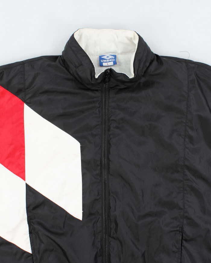 Vintage 90's Umbro Patterned Embroidered Logo Windbreaker Jacket - L