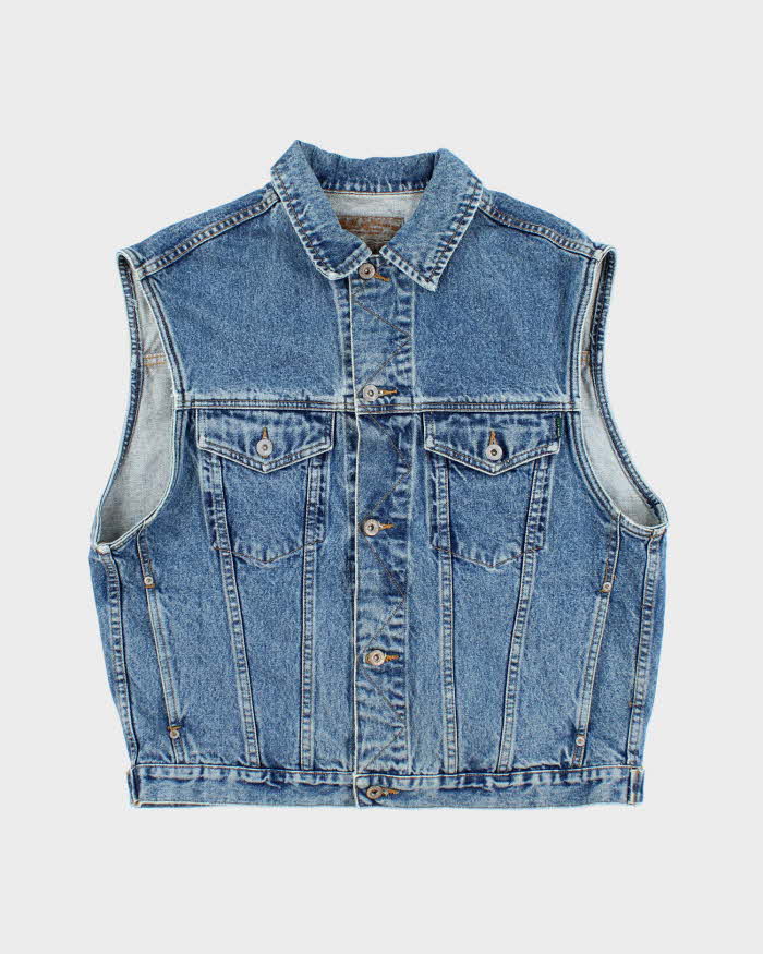 Vintage Y2K Esprit Dark Wash Denim Gilet Jacket - L