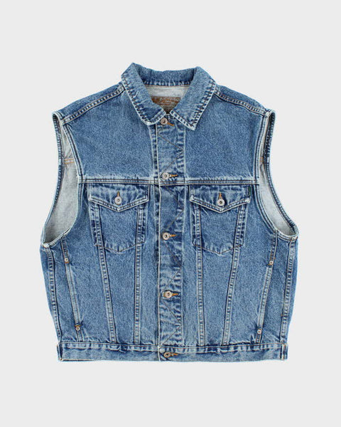 Vintage Y2K Esprit Dark Wash Denim Gilet Jacket - L – Rokit