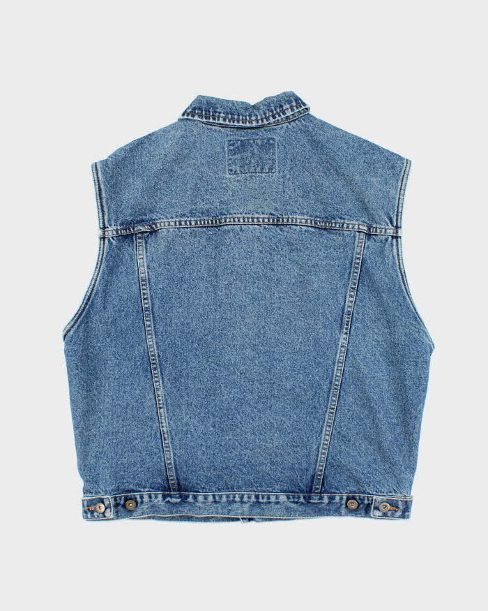 Vintage Y2K Esprit Dark Wash Denim Gilet Jacket - L