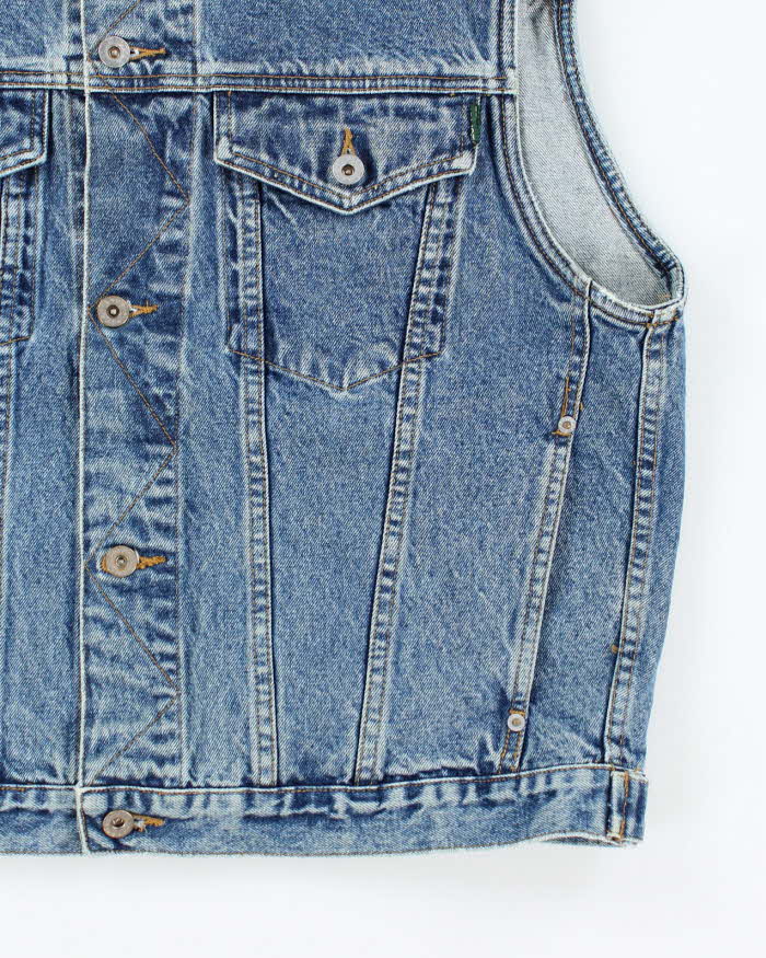 Vintage Y2K Esprit Dark Wash Denim Gilet Jacket - L