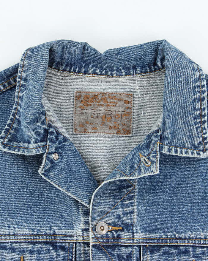 Vintage Y2K Esprit Dark Wash Denim Gilet Jacket - L