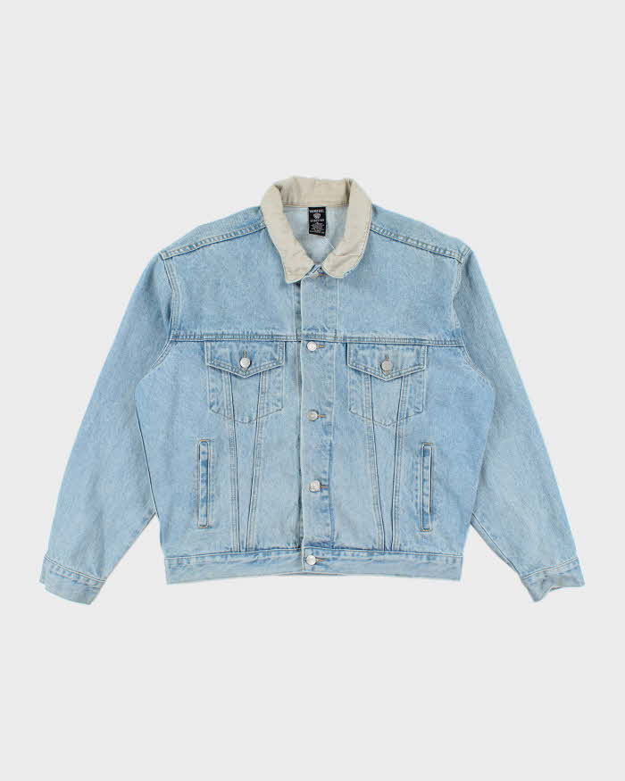 Vintage 90's Looney Tunes Embroidered Light Wash Denim Jacket - M