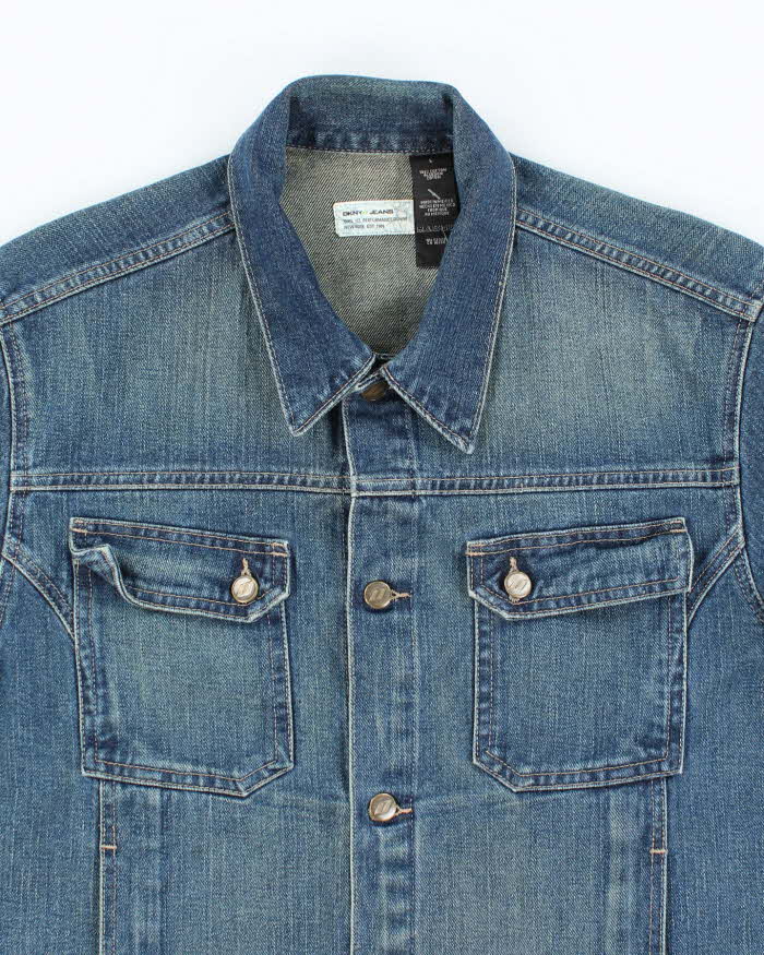 Vintage Y2K DKNY Dark Wash Oversized Denim Shirt - L