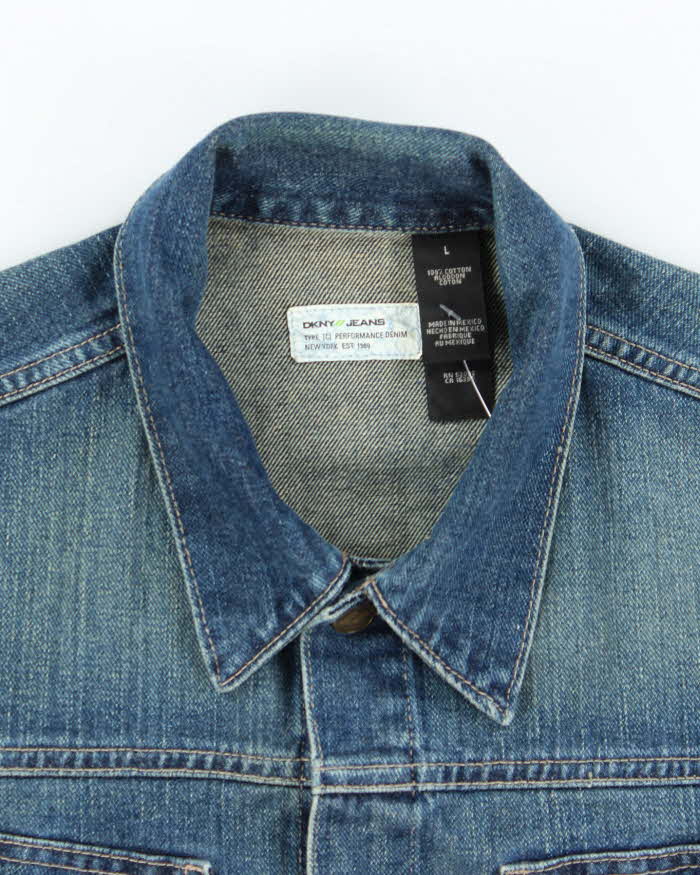 Vintage Y2K DKNY Dark Wash Oversized Denim Shirt - L