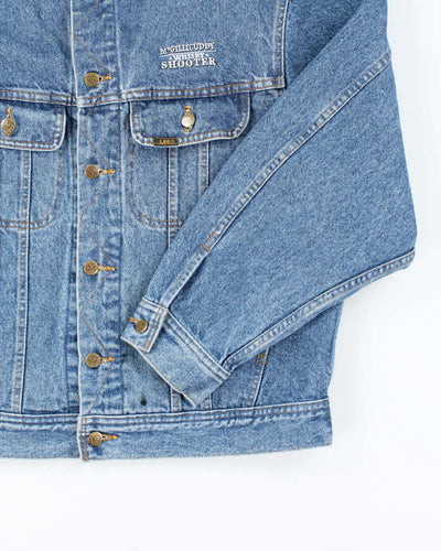 Vintage 90's Lee Embroidered Back Oversized Dark Wash Denim Jacket - M
