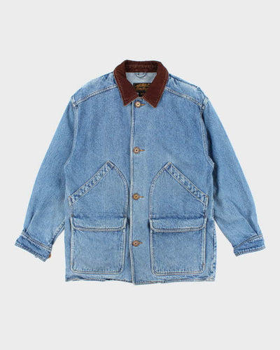 Vintage 90's Eddie Bauer Dark Wash Denim Chore Jacket - S