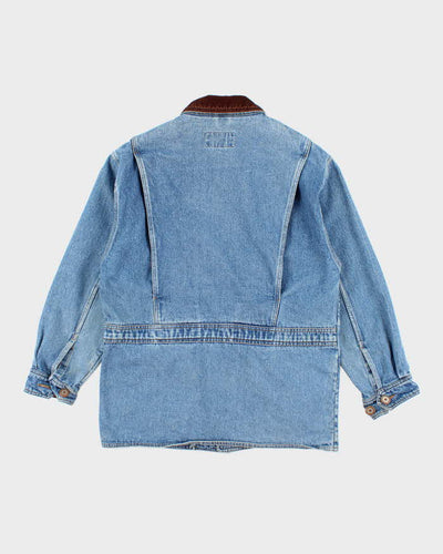 Vintage 90's Eddie Bauer Dark Wash Denim Chore Jacket - S