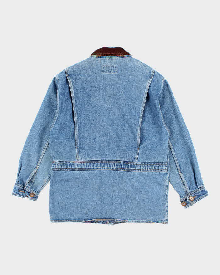 Vintage 90's Eddie Bauer Dark Wash Denim Chore Jacket - S