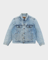 Vintage 80's Levi's Orange Tab Distressed Light Wash Denim Jacket - L