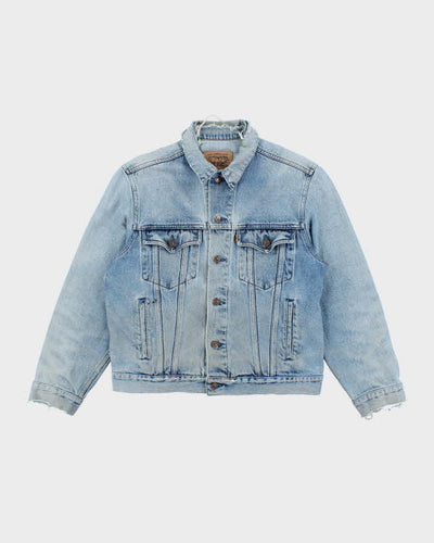 Vintage 80's Levi's Orange Tab Distressed Light Wash Denim Jacket - L