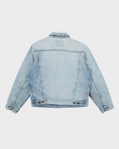 Vintage 80's Levi's Orange Tab Distressed Light Wash Denim Jacket - L