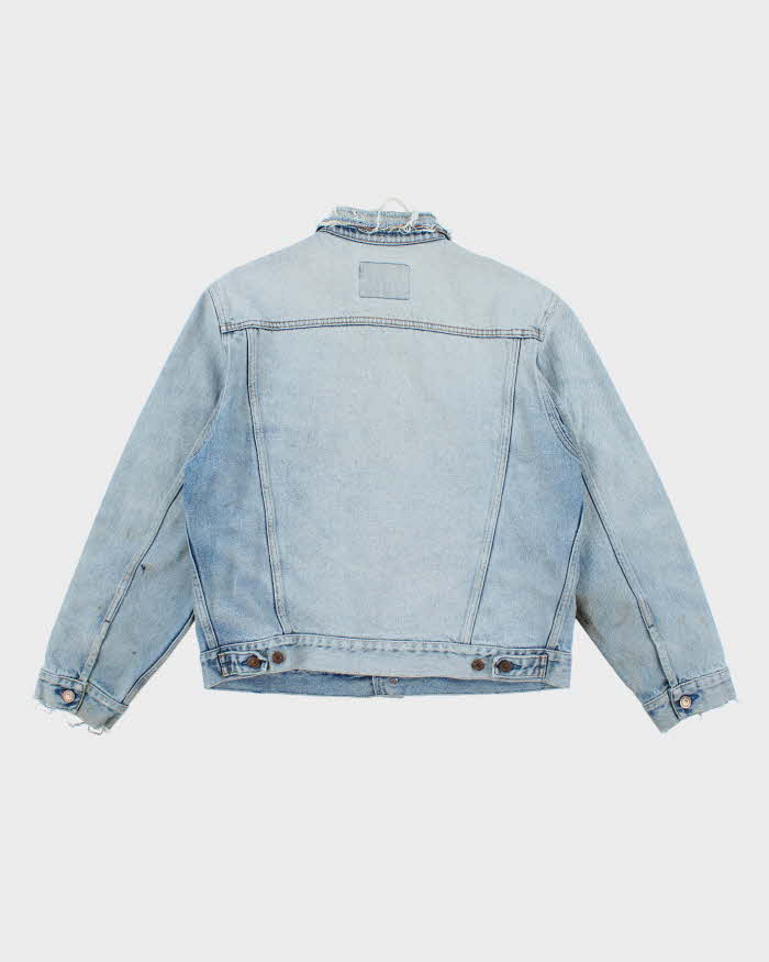Vintage 80's Levi's Orange Tab Distressed Light Wash Denim Jacket - L