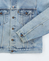 Vintage 80's Levi's Orange Tab Distressed Light Wash Denim Jacket - L