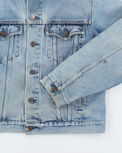 Vintage 80's Levi's Orange Tab Distressed Light Wash Denim Jacket - L
