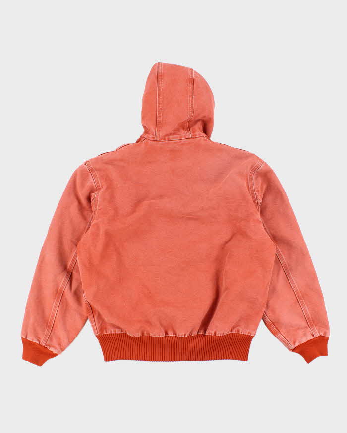 Vintage 90's Carhartt Faded Orange Hooded Active Jacket - S