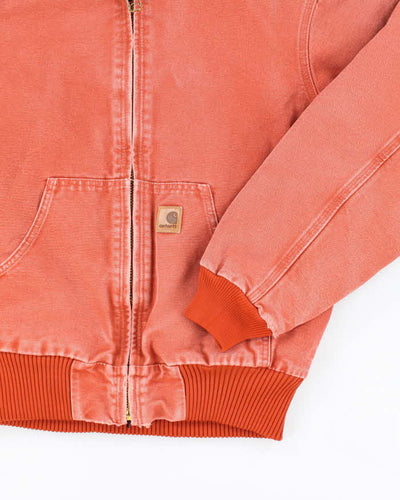Vintage 90's Carhartt Faded Orange Hooded Active Jacket - S