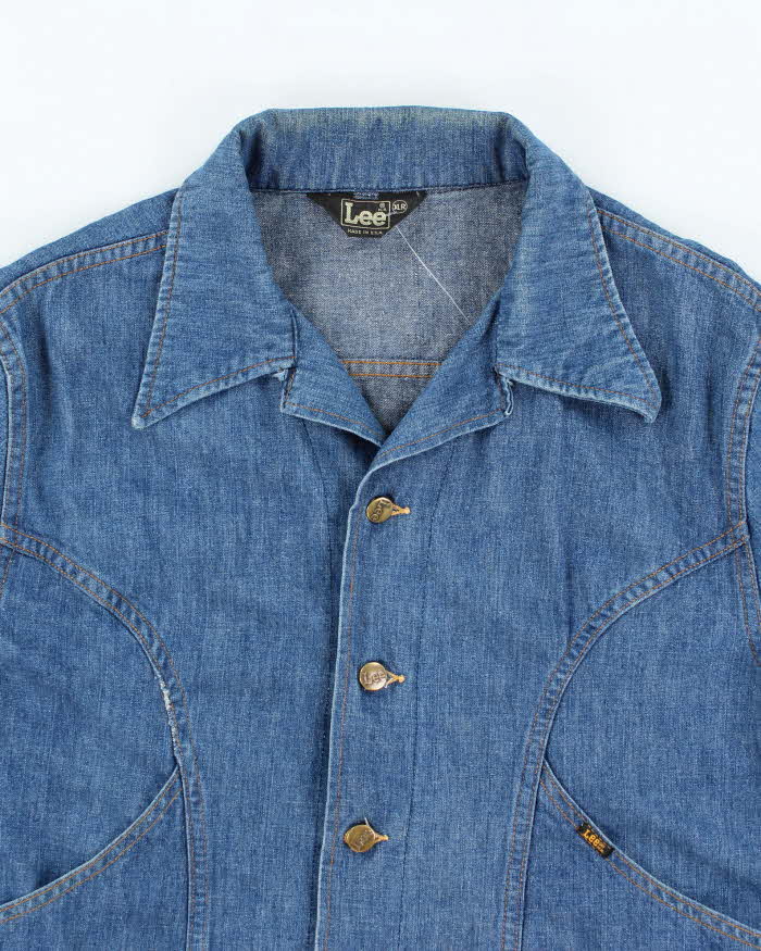 Vintage 80's Lee Medium Wash Lightweight Denim Jacket - XL