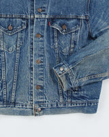 Vintage 90's Levi's Dark Wash Faded Denim Jacket - L
