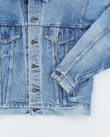 Vintage 90's Levi's Medium Wash Faded Denim Jacket - L