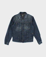 00s G-Star Distressed Dark Wash Denim Jacket - XL