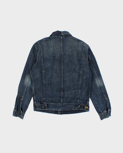 00s G-Star Distressed Dark Wash Denim Jacket - XL