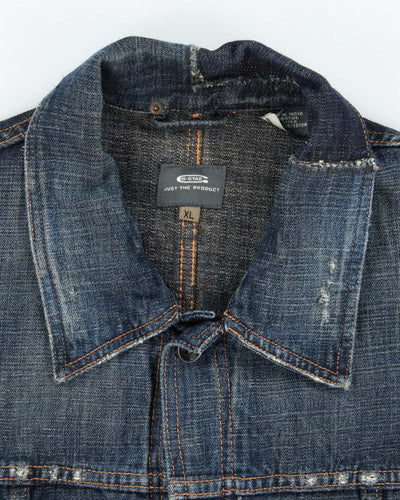 00s G-Star Distressed Dark Wash Denim Jacket - XL