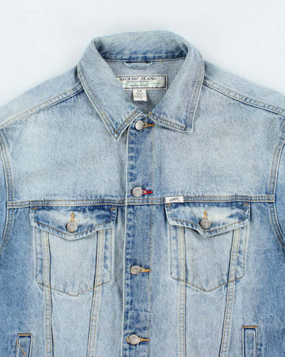 Vintage 90s Guess Embroidered Denim Jacket - S