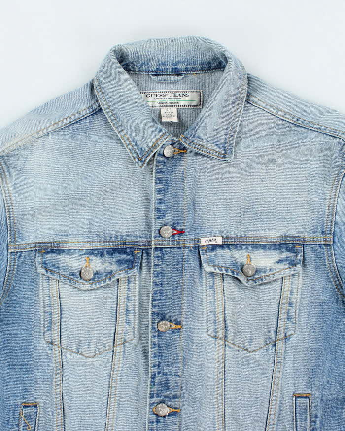 Vintage 90s Guess Embroidered Denim Jacket - S