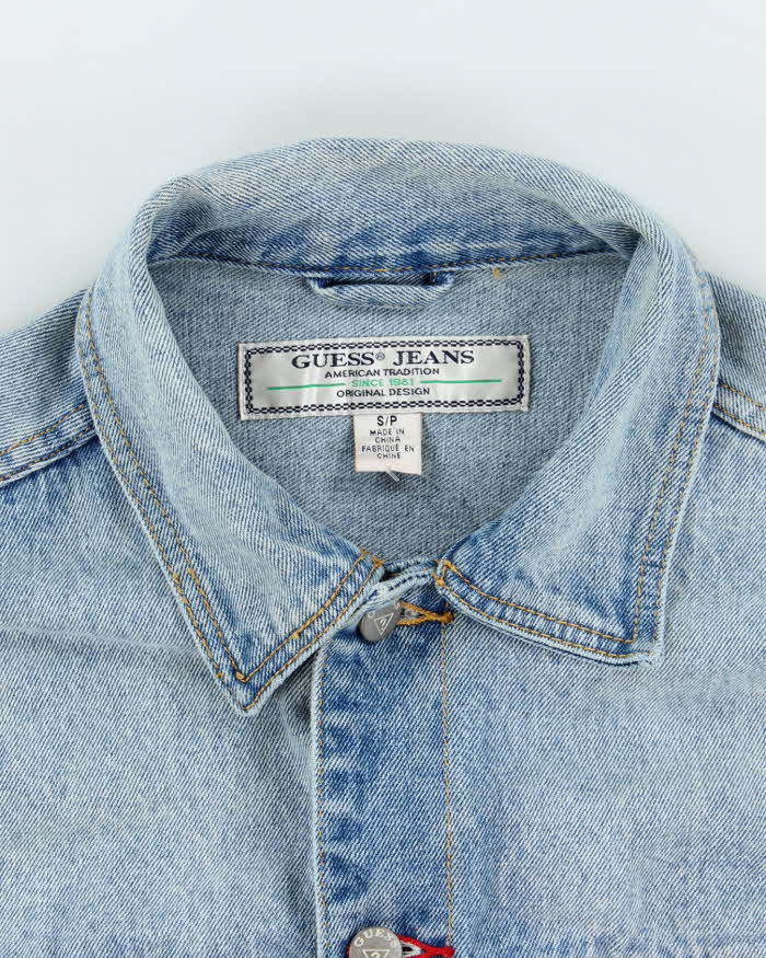 Vintage 90s Guess Embroidered Denim Jacket - S