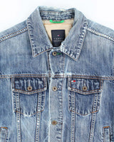 Early 00s Tommy Hilfiger Distressed Denim Jacket - M