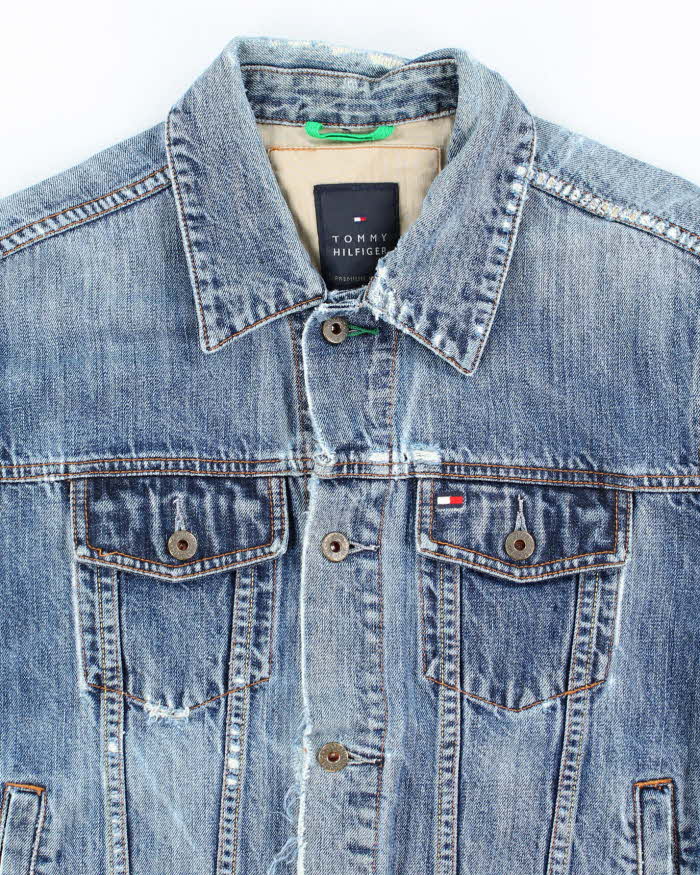 Early 00s Tommy Hilfiger Distressed Denim Jacket - M