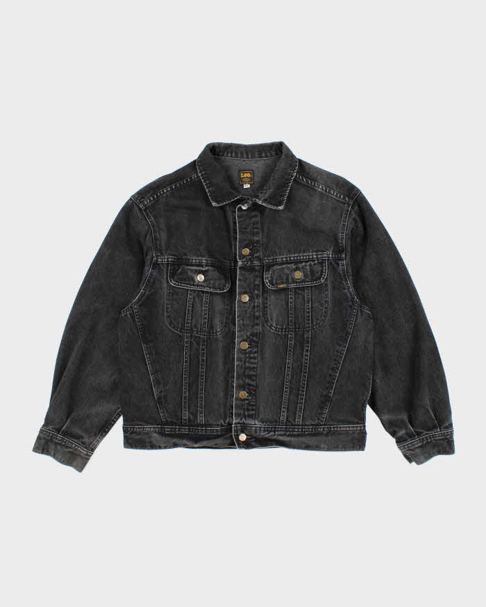 Vintage 90's Lee Oversized Grey Wash Denim Jacket - M