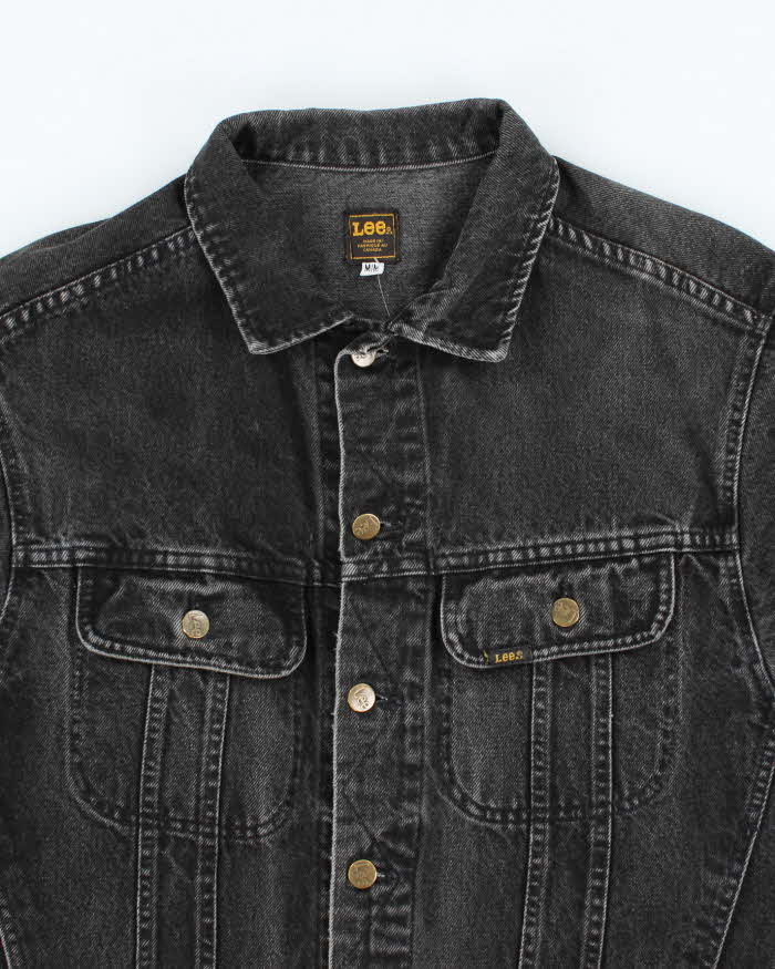 Vintage 90's Lee Oversized Grey Wash Denim Jacket - M