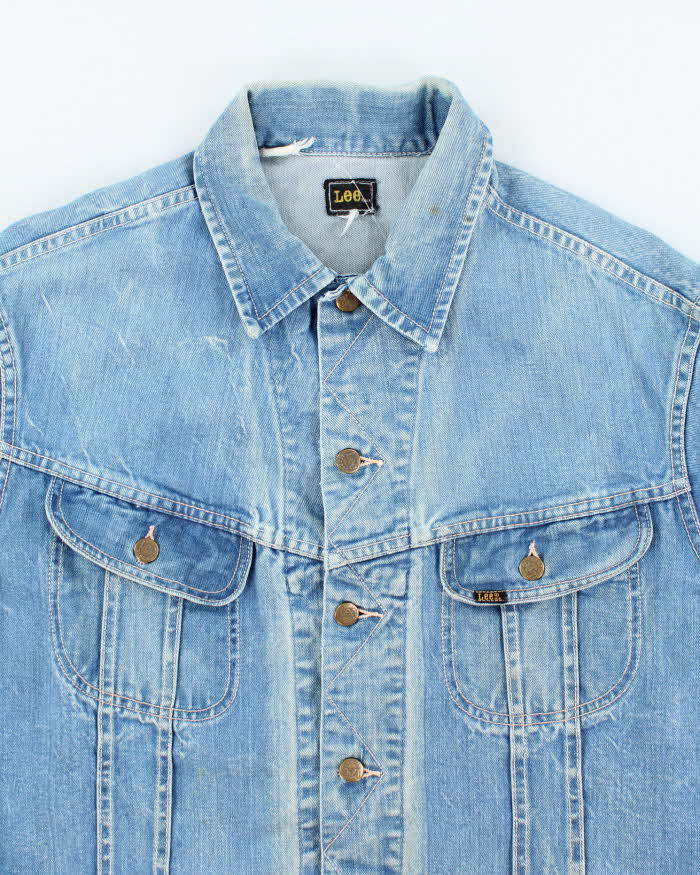Vintage 90's Lee Oversized Faded Light Wash Denim Jacket - L