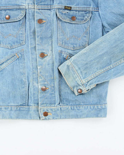 Vintage 80's Wrangler Faded Light Wash Denim Jacket - S