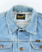 Vintage 80's Wrangler Faded Light Wash Denim Jacket - S