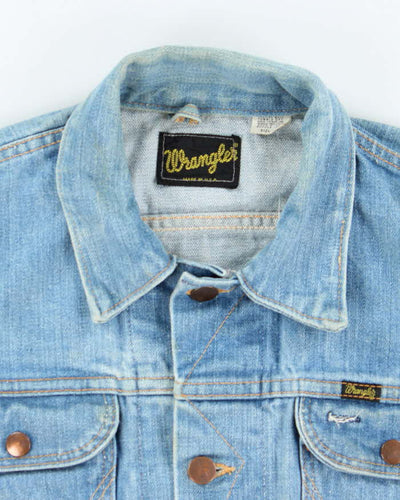 Vintage 80's Wrangler Faded Light Wash Denim Jacket - S
