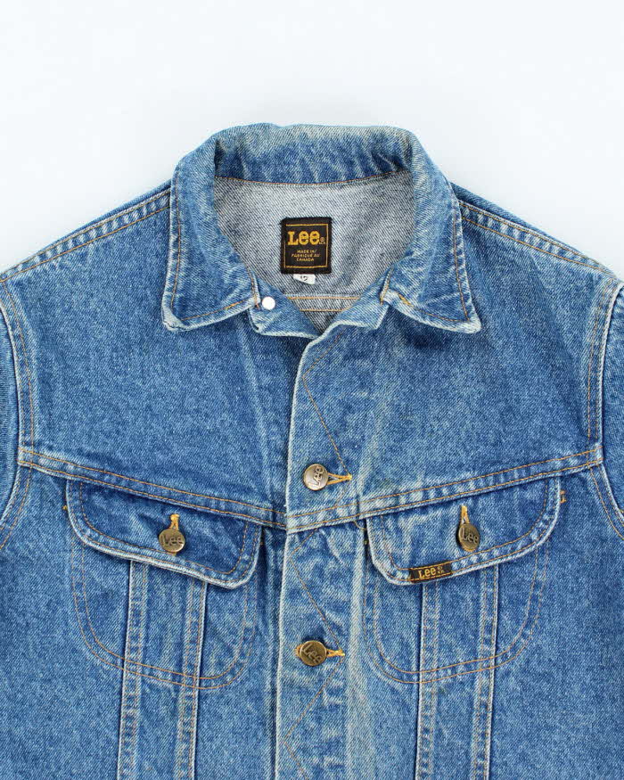 Vintage 90's Lee Faded Medium Wash Denim Jacket - XS