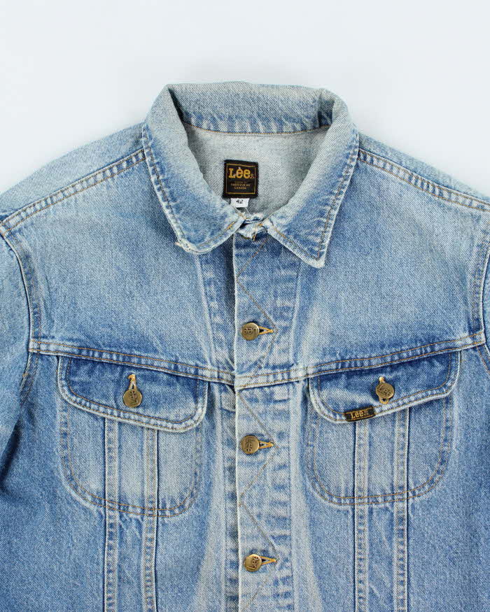Vintage 80's Lee Faded Medium Wash Denim Jacket - M