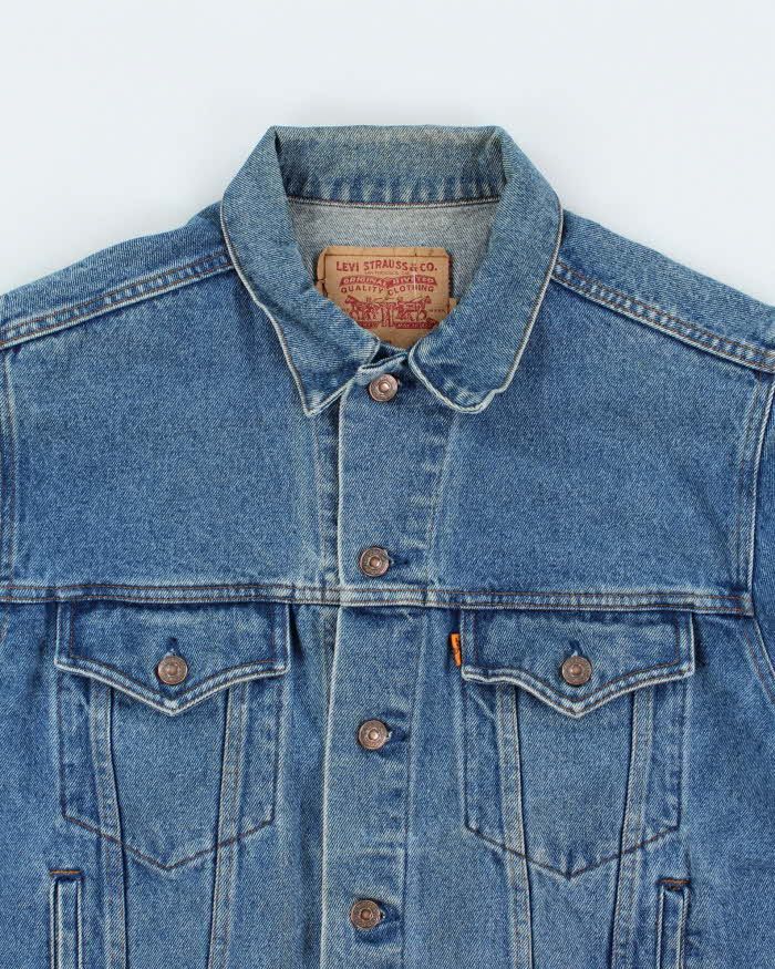Vintage 90's Levi's Orange Tab Dark Wash Denim Jacket - L