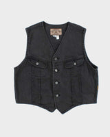 Vintage Y2K Armani Jeans Grey Wash Denim Gilet - L