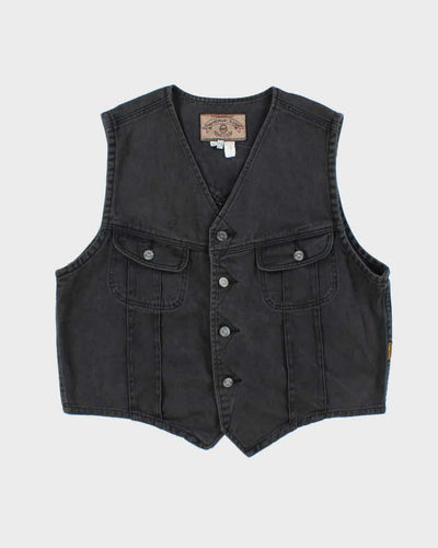Vintage Y2K Armani Jeans Grey Wash Denim Gilet - L