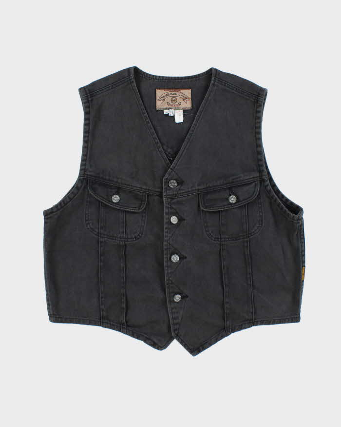 Vintage Y2K Armani Jeans Grey Wash Denim Gilet - L