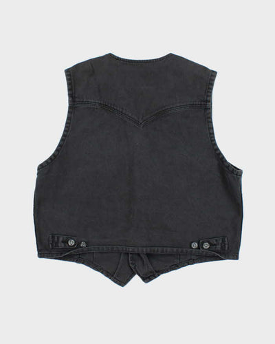 Vintage Y2K Armani Jeans Grey Wash Denim Gilet - L