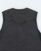 Vintage Y2K Armani Jeans Grey Wash Denim Gilet - L