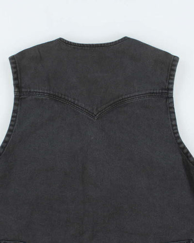 Vintage Y2K Armani Jeans Grey Wash Denim Gilet - L