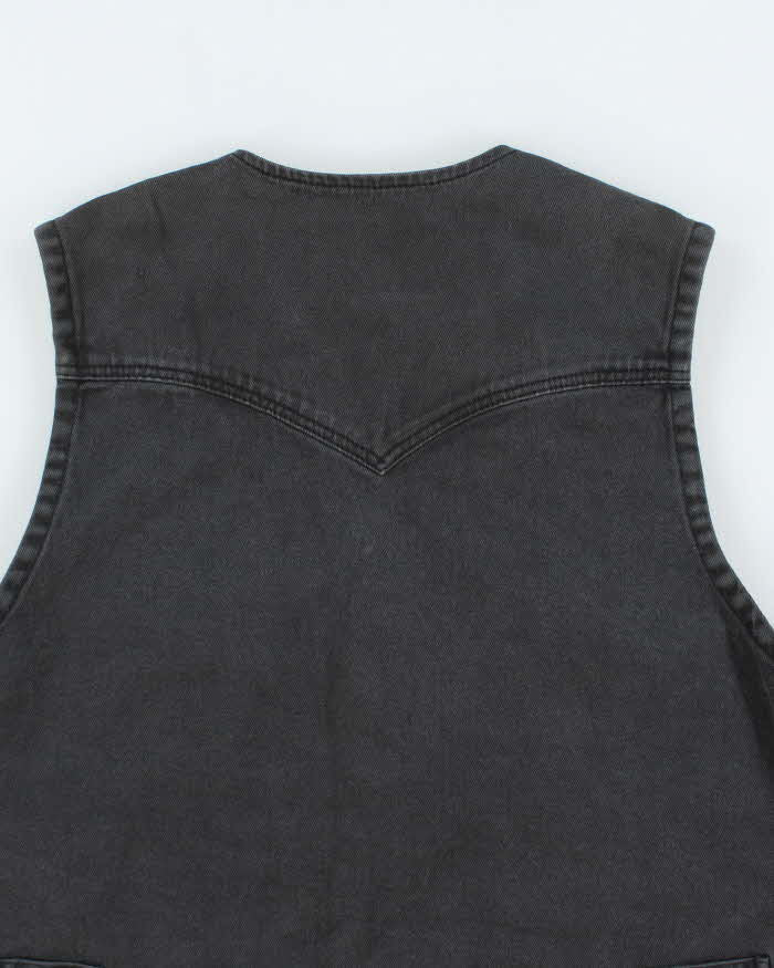 Vintage Y2K Armani Jeans Grey Wash Denim Gilet - L