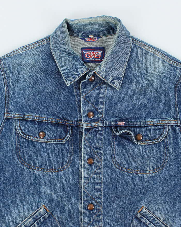 Vintage 80's GWG Snap Button Dark Wash Denim Jacket - L