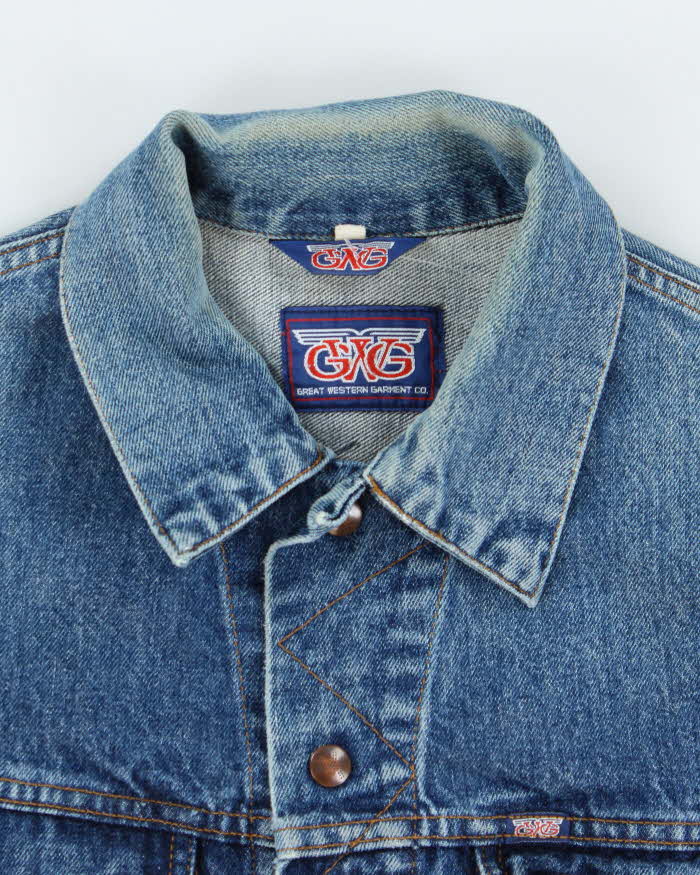 Vintage 80's GWG Snap Button Dark Wash Denim Jacket - L